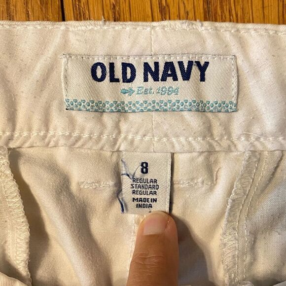 Old navy‎ white flat front chino cotton stretch shorts - Picture 2 of 5